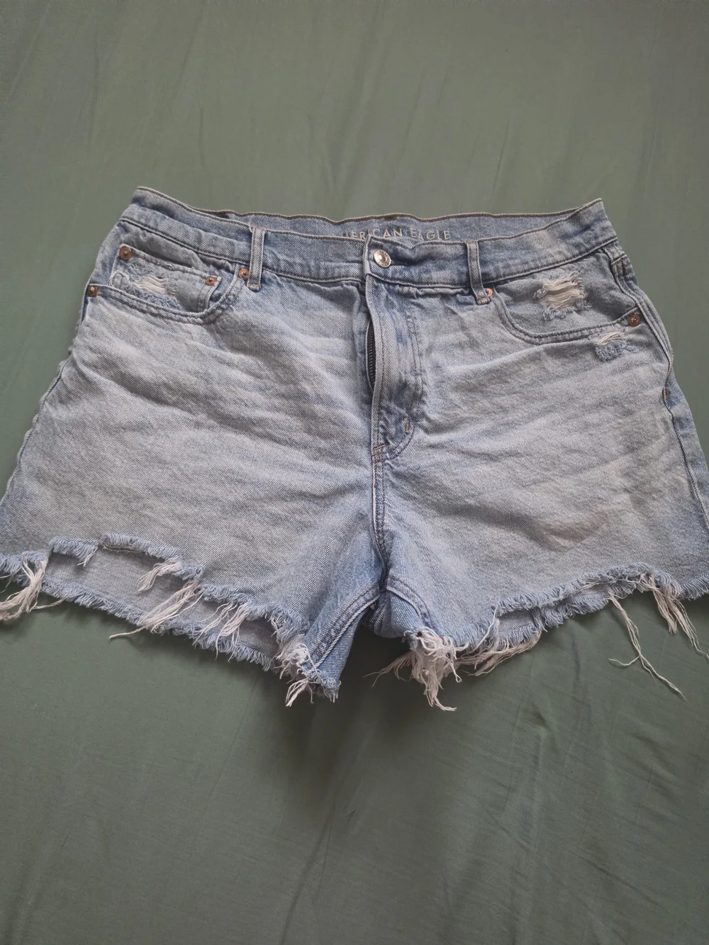 American Eagle Outfitters Light Blue Distressed Denim Cutoff Shorts